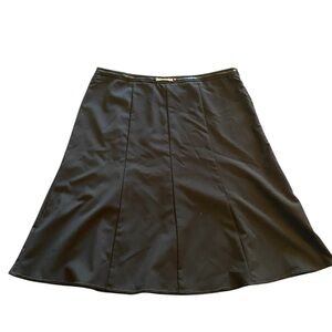 East 5th Black A-Line Midi Skirt for Casual Wear